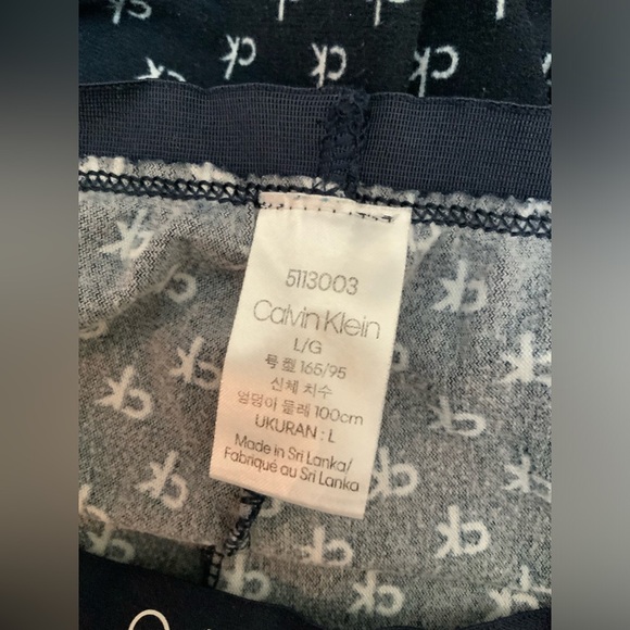 CALVIN KLIEN Men’s Sleep Wear Pajama Pants Blue CK Pattern Size Large LIKE NEW - Picture 3 of 9